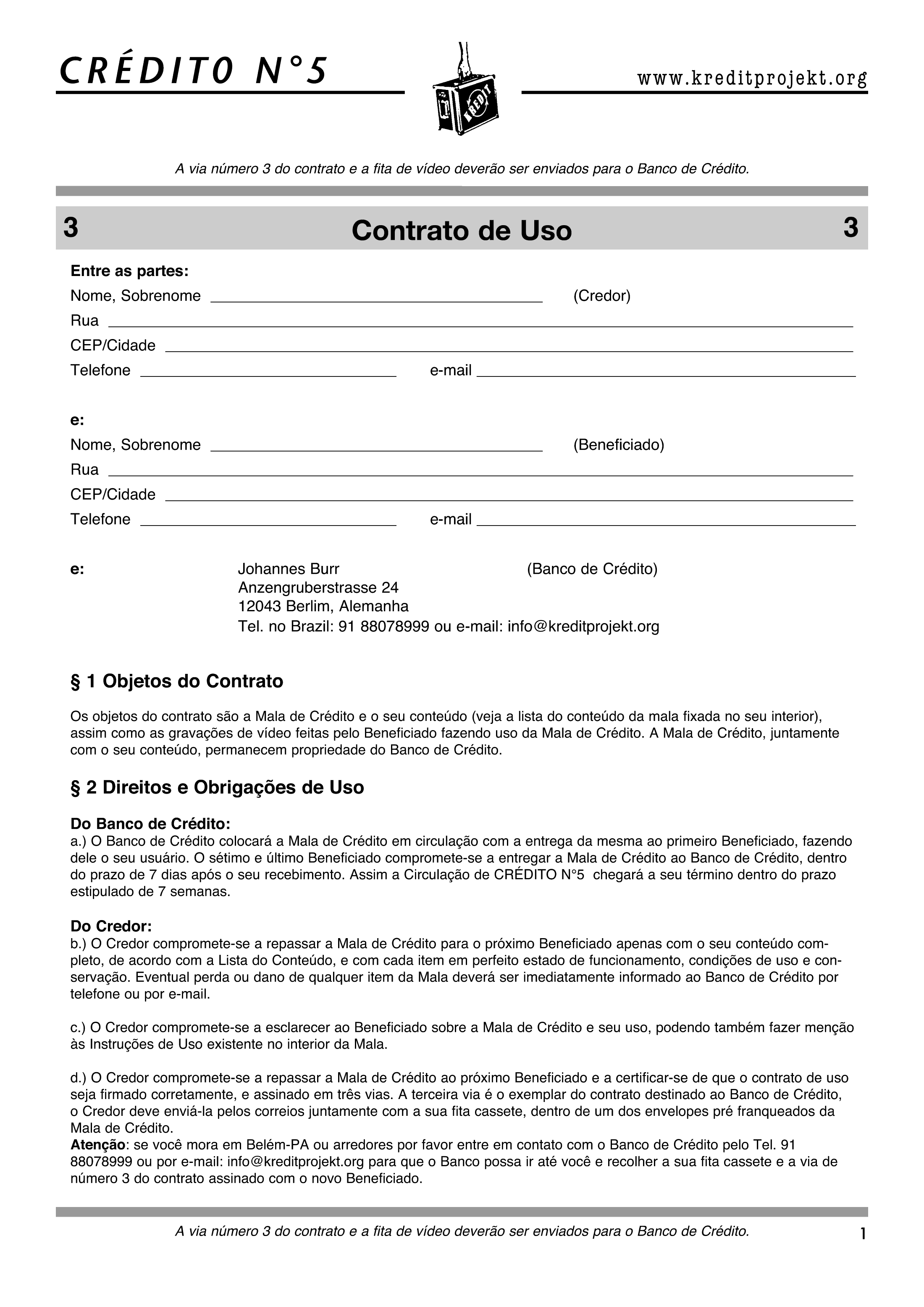 Download: CRÉDITO n.° 1-7 // Contrato de uso